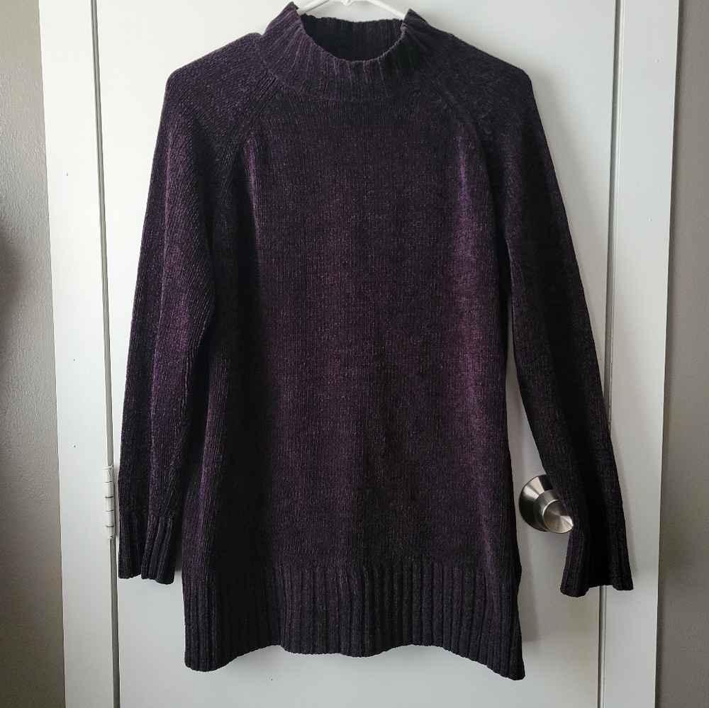 Express purple chenille oversized sweater
